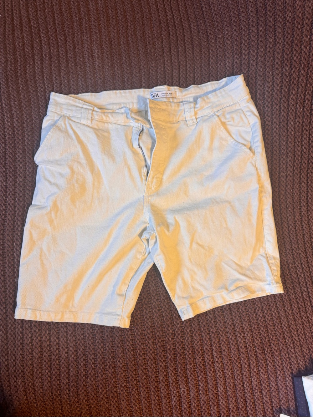 Zara Men's white Jean Shorts